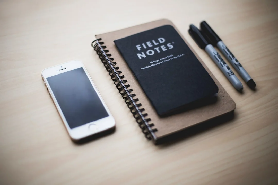 A simple, minimal journaling setup suggesting quick and easy writing